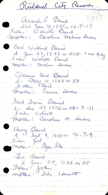 BAIRD city records 1